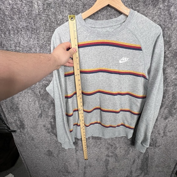 Nike Golf Striped French Terry Fleece Crew Neck Sweatshirt Men's Size Medium - Picture 6 of 11